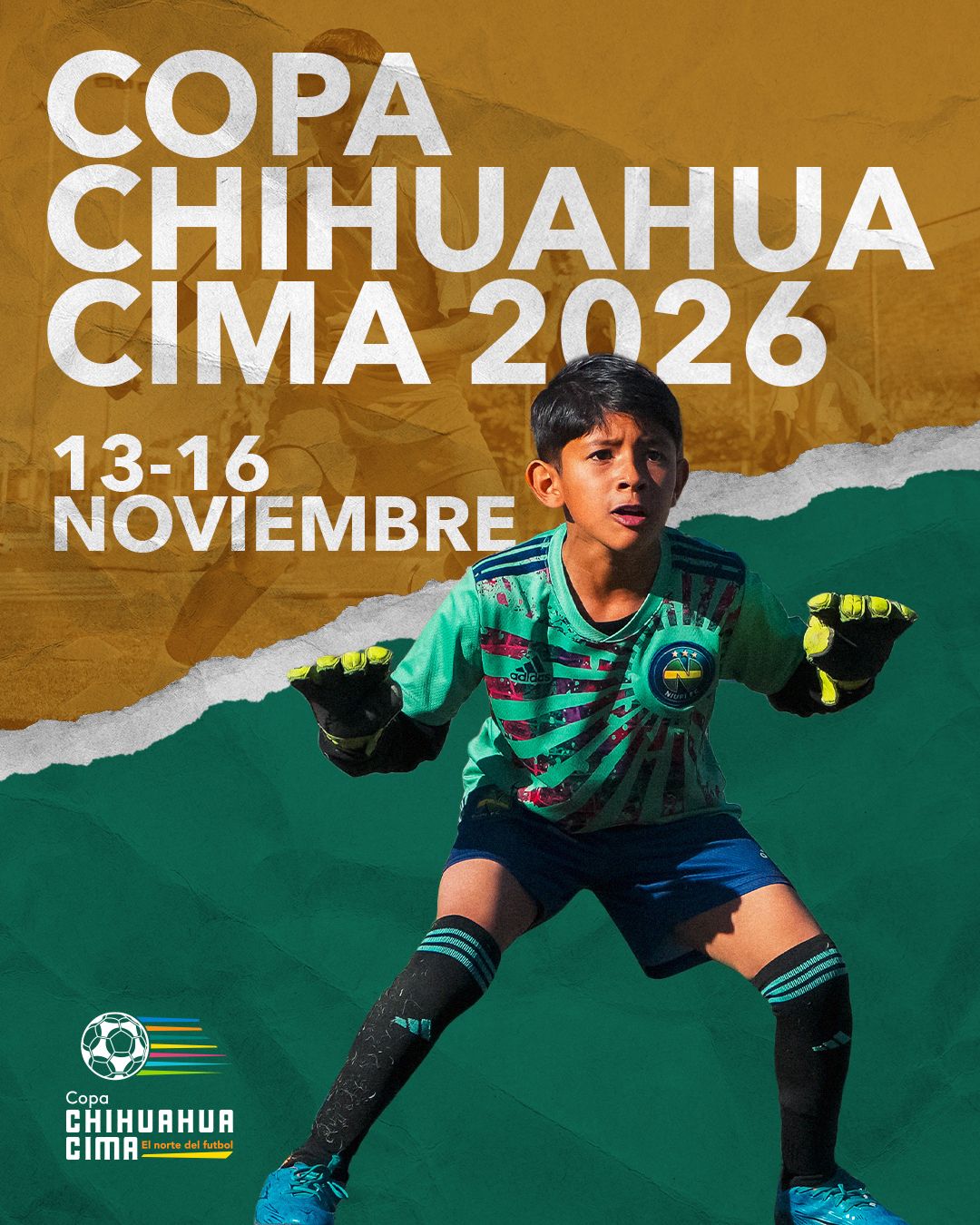 Jugador infantil representando la inscripción de equipos a la Copa Chihuahua CIMA 2026